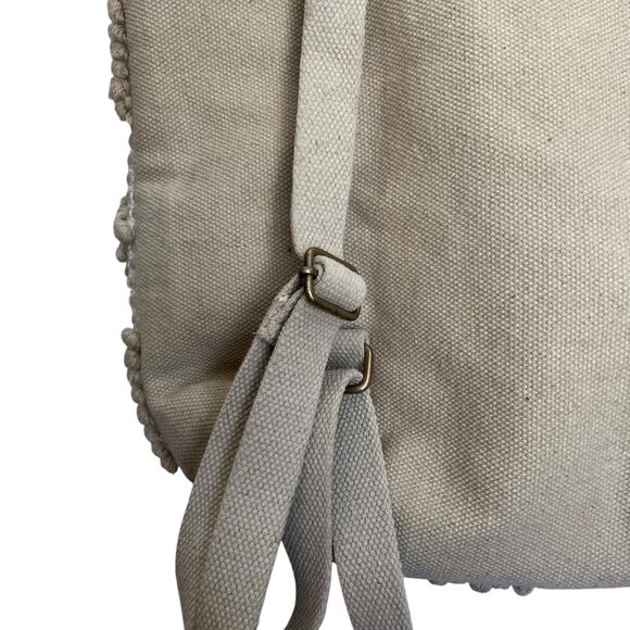 Panache Apparel Marissa Backpack Cream Tan Textured Bobble Embroidered Bag Purse - Picture 10 of 10